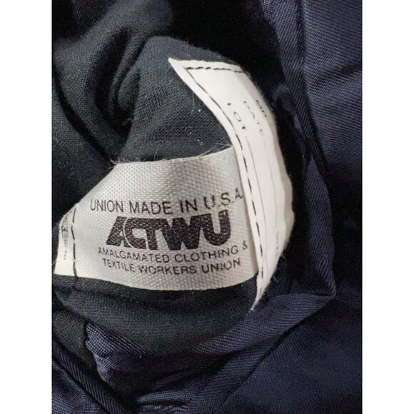 Hart Schaffner & Marx Mens Vintage Navy Blazer 2 Button Notch Lapel Union Made S - Picture 6 of 16